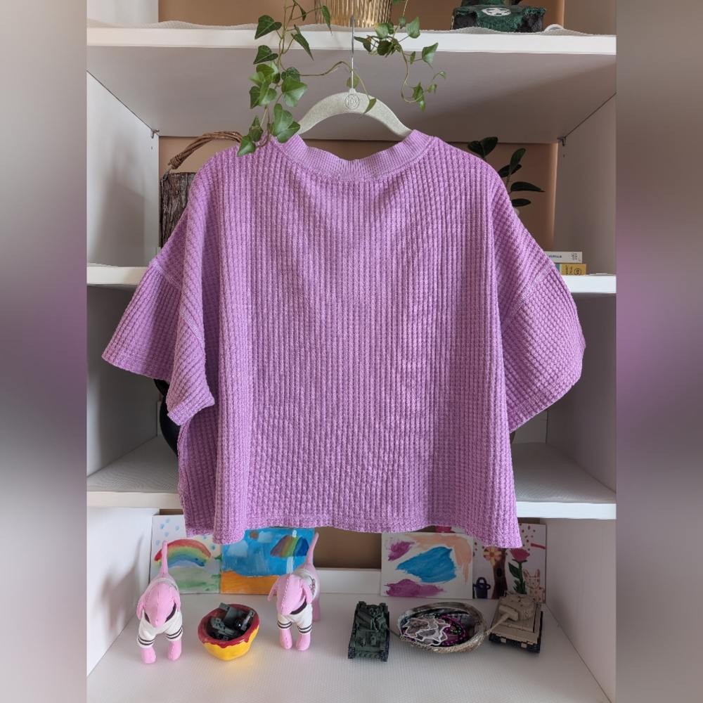 Offline By Aerie Wow! Waffle Notch Neck T-shirt - Picture 2 of 3